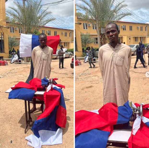 DSS Arrest Tailor Sewing Russian Federation Flags (Photo)