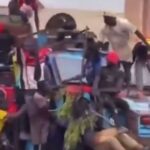 Protesters Seize Police Armoured Personnel Carrier Vehicle In Kaduna (Video)