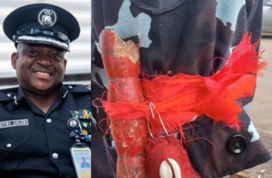 This Was Photoshopped – Police PRO Reacts To Purported Photo Of An Officer With A Charm Tied On His Hand