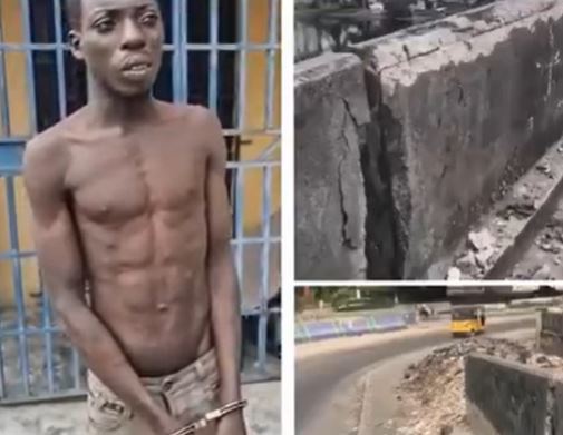 Man Arrested In Connection With Harvesting Of Iron Rods From FESTAC Link Bridge (Video)