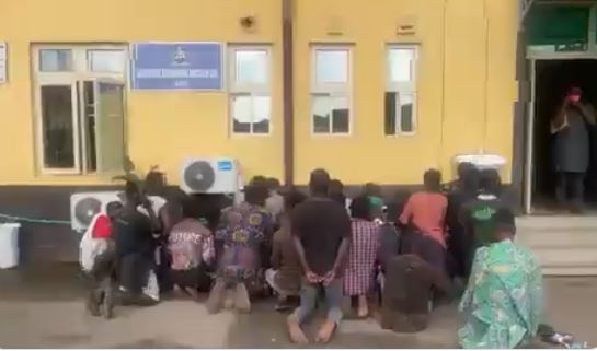 Video Of 27 Miscreants Who Were Arrested At Oshodi Bus Terminals