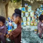 Man Displays ‘Towering’ Stack Of Milk Tins His Daughter Consumed At 2