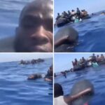 Nigerian Man Travelling To Europe Through The Mediterranean Sea Cries Out For Help After The Boat Conveying Him And Others Capsized (Video)