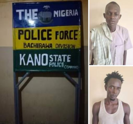 Two Arrested For Stealing Police Station Signpost In Kano (Photos)