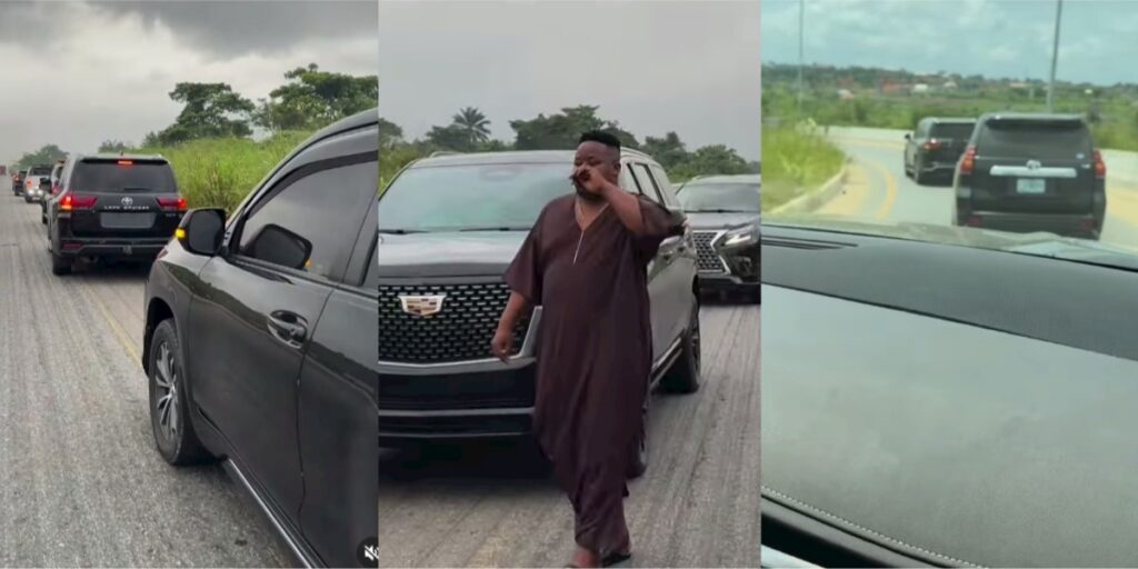 Cubana Chief Priest Storms Hometown in Massive Convoy, Nigerians React (Video)