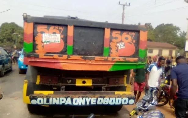 Tipper Crushes Motorcyclist To Death In Anambra