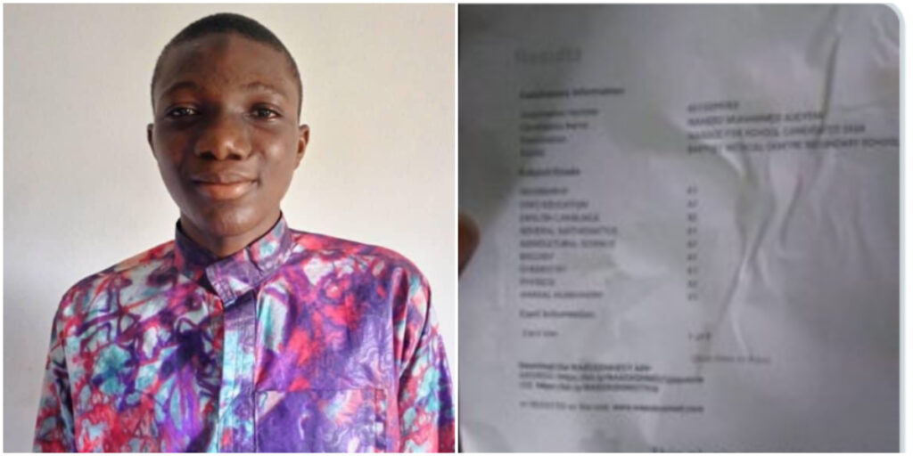 17-year-old Boy Goes Viral After His WAEC Result Surfaced Online