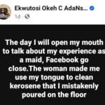 The Woman Made Me Use My Tongue To Clean Kerosene I Mistakenly Poured On The Floor