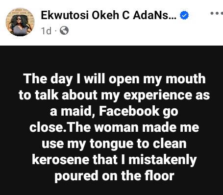 The Woman Made Me Use My Tongue To Clean Kerosene I Mistakenly Poured On The Floor