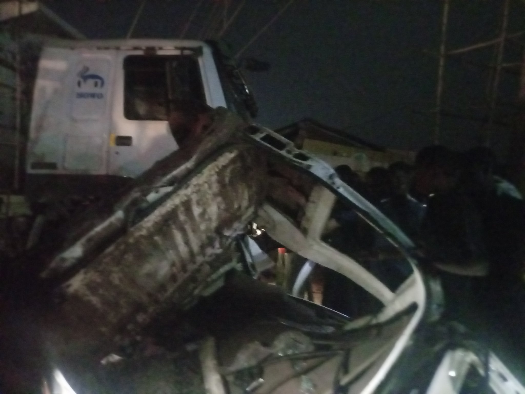 Three Persons Dead In Enugu, Others Injured As Truck Collides With Minibus (Photos)