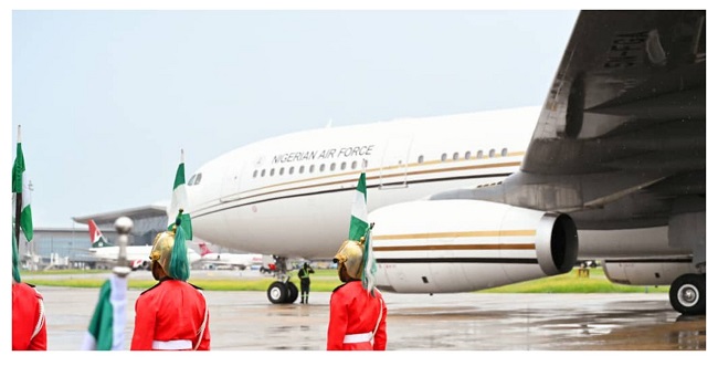 Tinubu Flies To France In New Presidential Plane