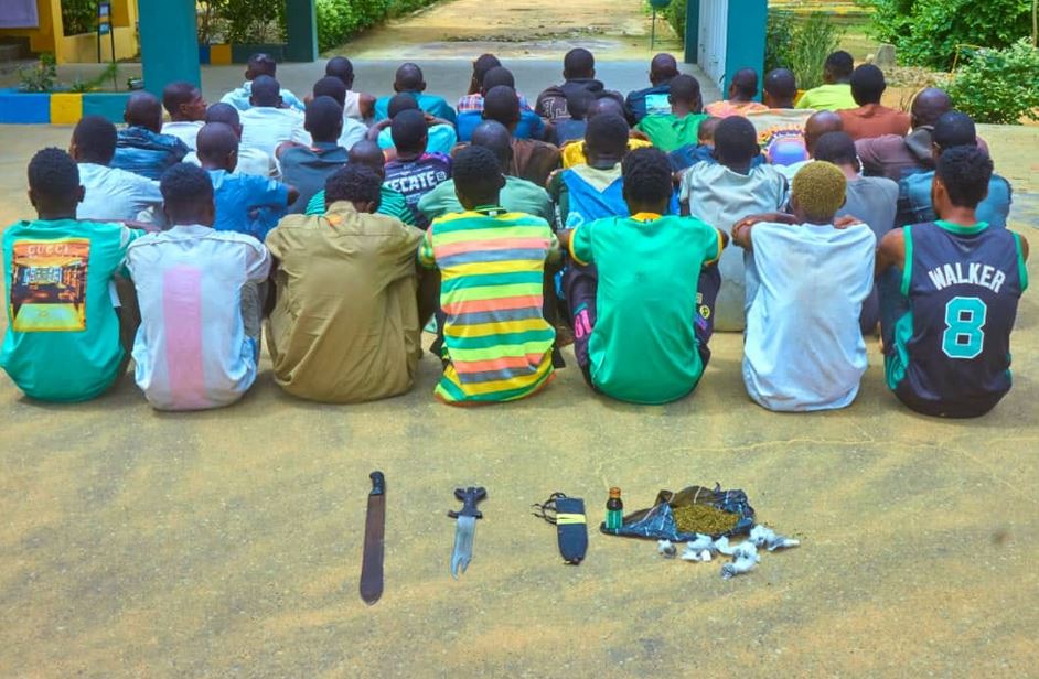 Police Raid Criminal Hideouts In Kano, Arrest 41 Suspects, Recover Dangerous Weapons And Intoxicating Drugs