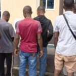 Photo Of Six Persons Who Were Nabbed In Lagos For Openly Urinating On Rail Track