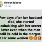 Fear Some Women – Nigerian Man Writes About Woman Who Started Cohabiting With Her Secret Lover Few Days After Her Husband’s Death