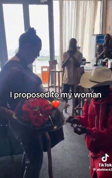 Nigerian Man Proposes To Caucasian Partner After She Arrived The Country To Meet Him For The First Time (Video)