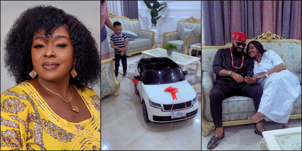 Rita Edochie Shades Yul Edochie And Judy Austin After They Gifted Their Son a Toy Range Rover Car