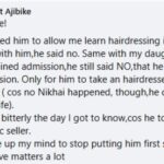 Woman Narrates How Her Husband Impregnated A Hairdresser Years After He Refused To Allow Her Learn Hairdressing Because “He Hates The Profession”