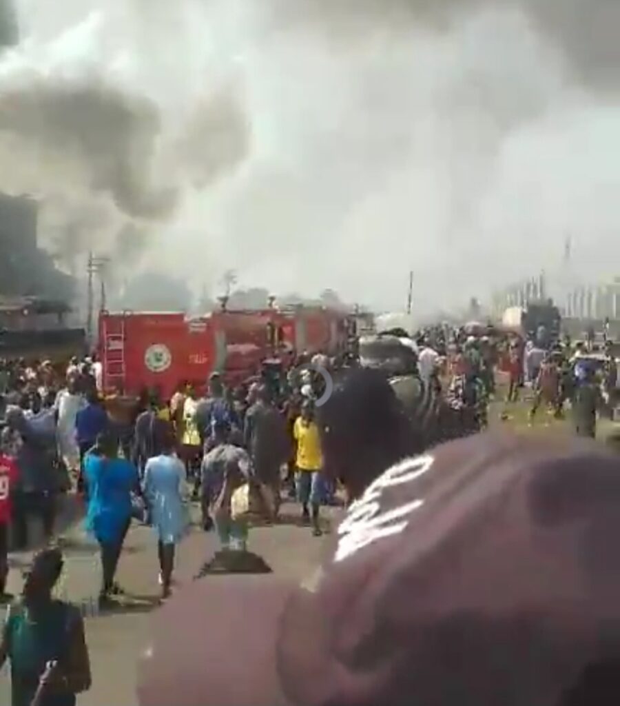 Tanker Fire Razes Police Station, Three Buildings In Lagos (Photos+Video)