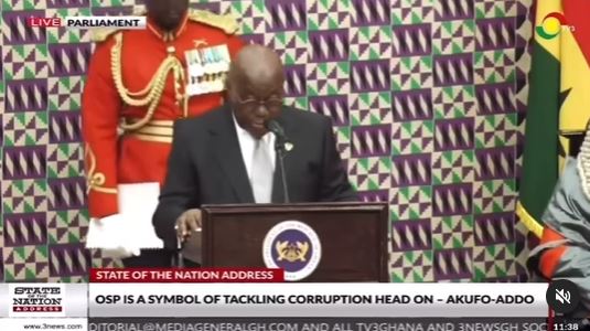 Ghana President Akufo-Addo’s ADC Collapses In Parliament As He Reads The State Of The Nation Address (Video)