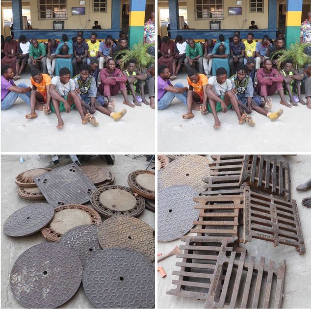 Police Arrest Suspected Manhole Thieves In Abuja (Photos)