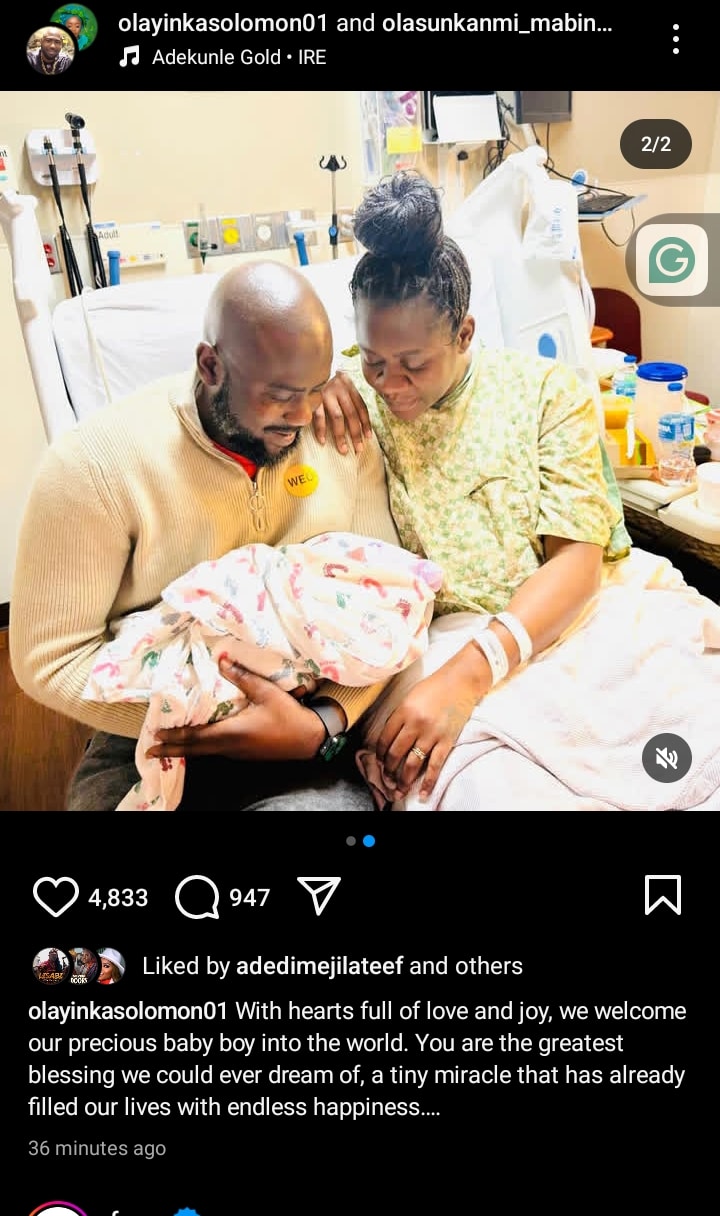 Our Baby Is Here – Actress Olayinka Solomon And Husband Welcome Child in US