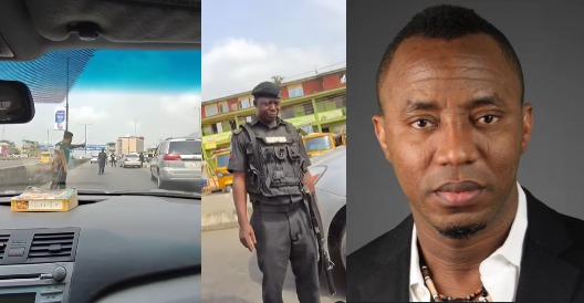 Sowore Clashes With Police Officers Conducting Stop And Search Along Airport Road In Lagos (Video)