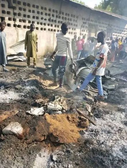 Commotion As Fire Destroys Section Of Yola Temporary Market