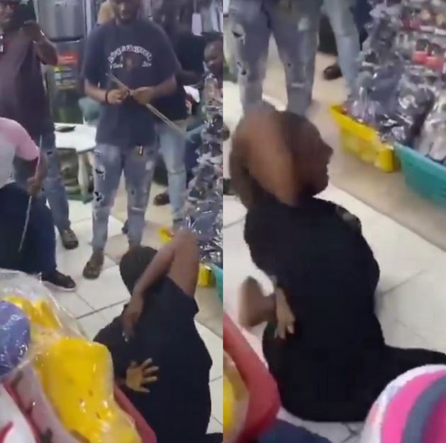 Woman Mercilessly Flogged By Multiple Men In A Boutique (Video)