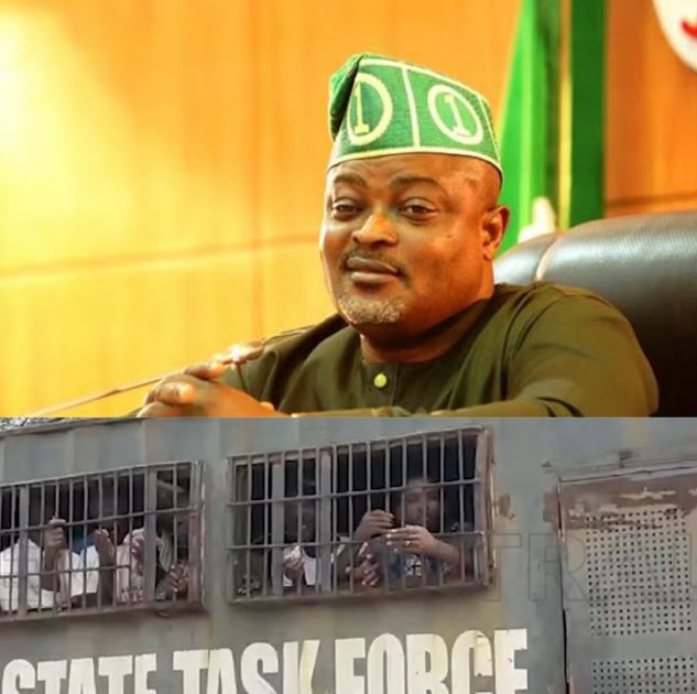 Arrested Loyalists Of Impeached Lagos Speaker, Mudashiru Obasa Sing Tinubu‘s ‘On Your Mandate We Shall Stand’ (Video)