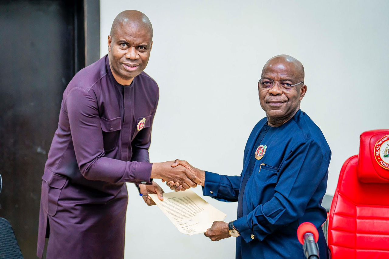 Governor Otti Swears In Edo Man, Benson Ojeikere As Abia Head Of Service (Photo)