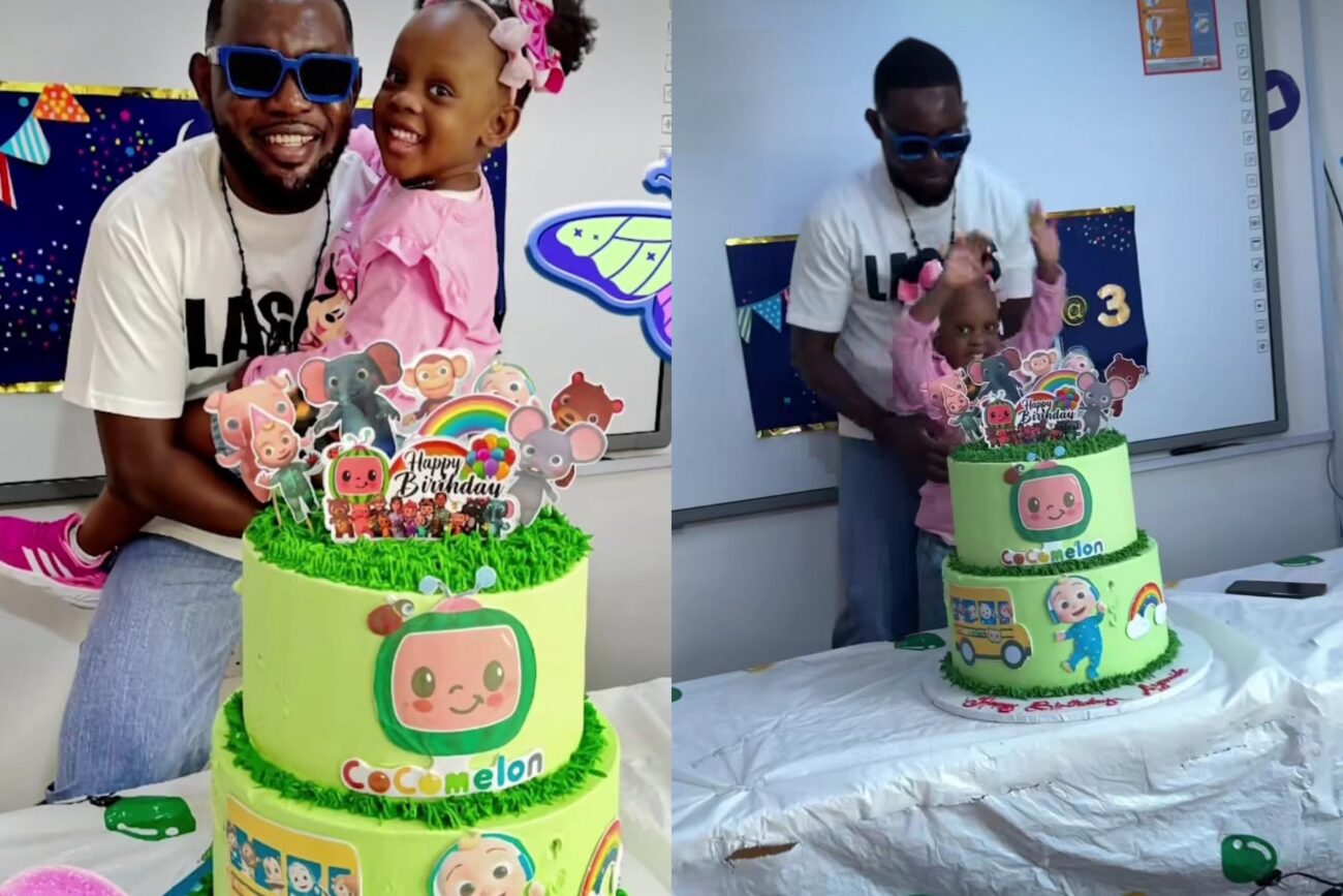 Ayo Makun Surprises Daughter, Ayomide In School For Her 3rd Birthday