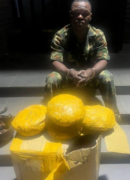 Soldier Arrested With ‘Canadian Loud’ In Lagos