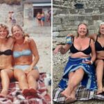 Three Sisters Recreate Photo Of Pose At The Beach 40 years Later