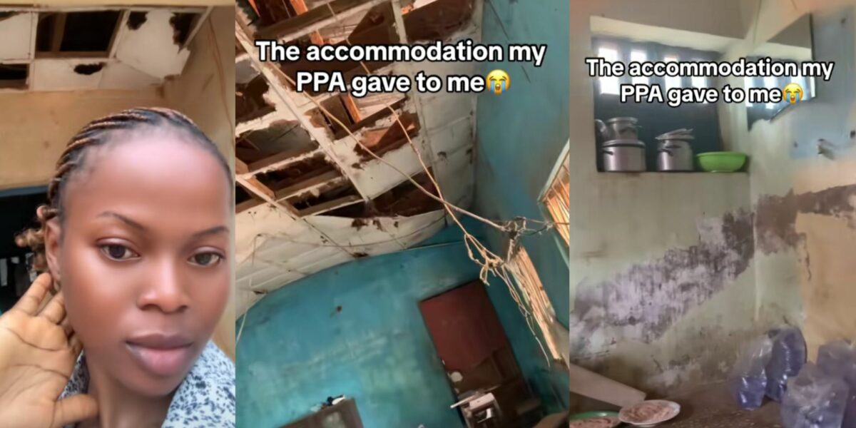 Corper Shows the State of Accommodation Offered by Her PPA (Video)