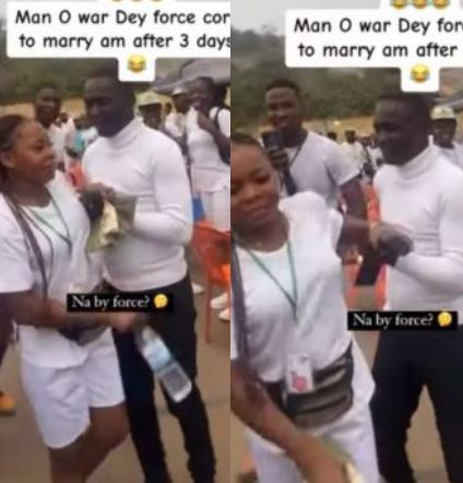 Reactions As Man O’ War Officer Proposes To Corper After 3 Days In NYSC Camp