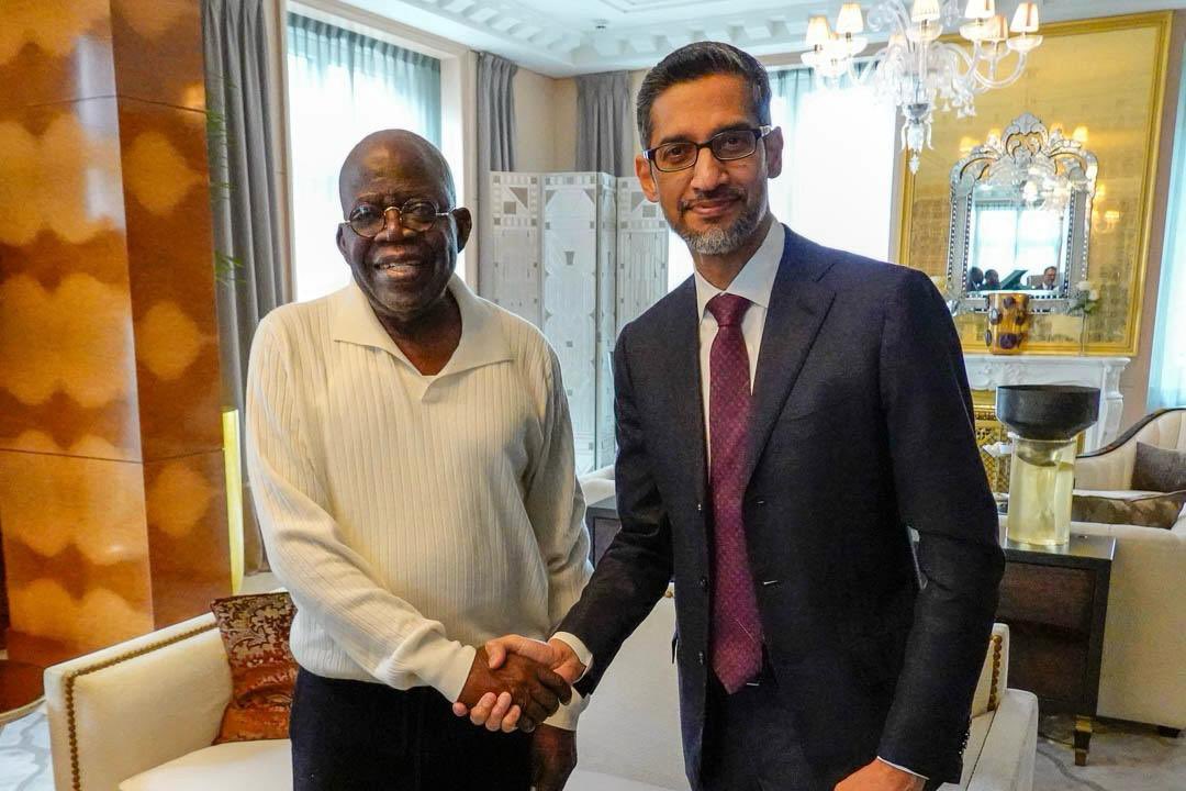 President Tinubu Meets Google CEO In Paris, Discuss AI, Digital Innovation Partnership (Photos)