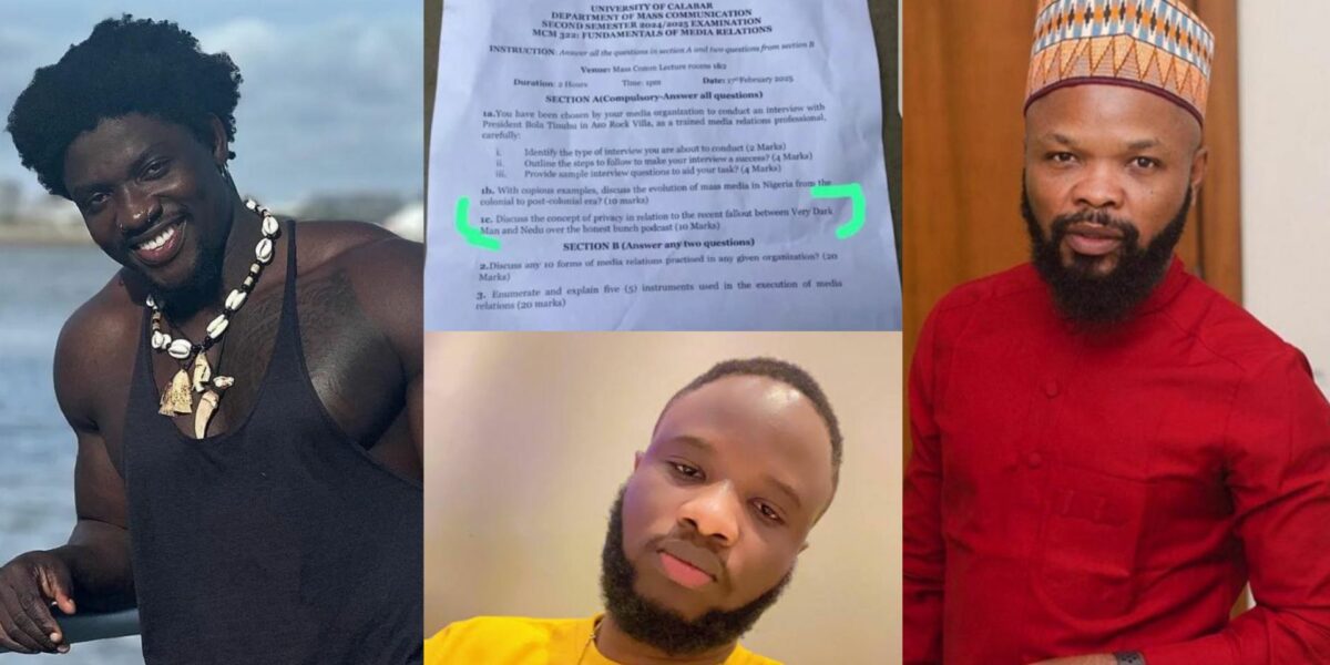 Verydarkman Mocks Deeone After He And Nedu Were Featured in Exam Question at UNICAL