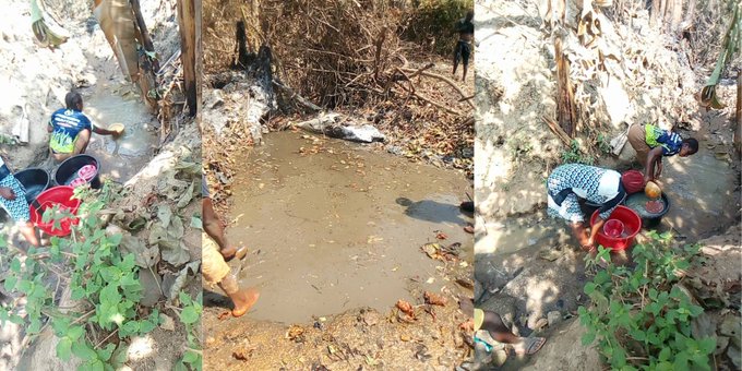 Residents Of Abuja Community Forced To Use Dirty, Stagnant Streams As Only Borehole Breaks Down For Three Years (Video)