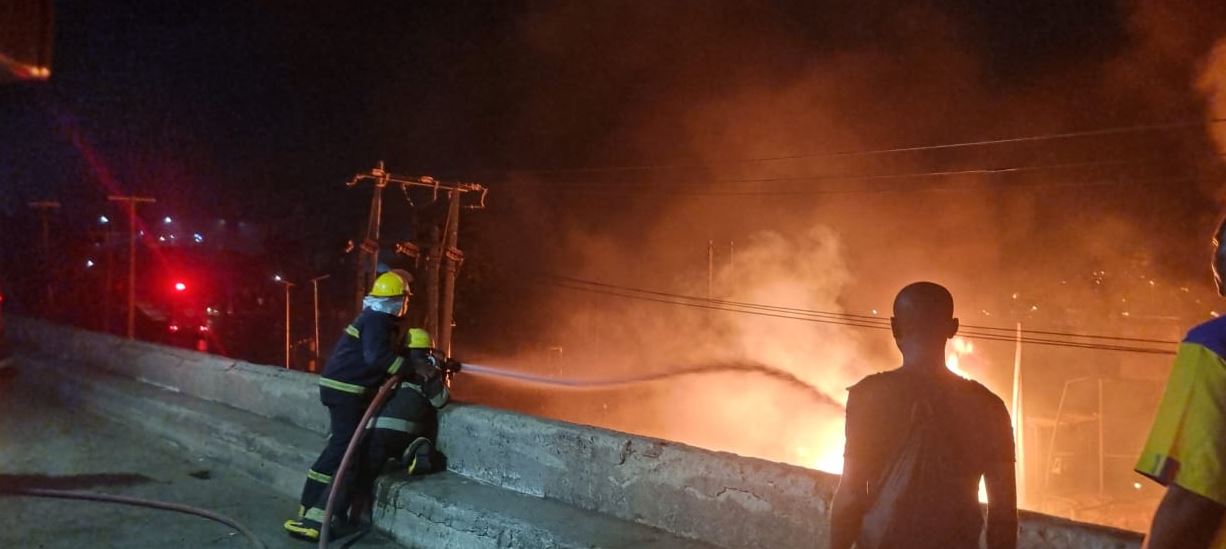 Fuel Tanker Explodes Under Otedola Bridge In Lagos State (Photos/Video)